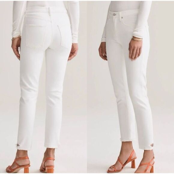 Agolde Toni Mid Rise Straight Distressed Jeans In Glowed | Size 32 - Picture 1 of 8
